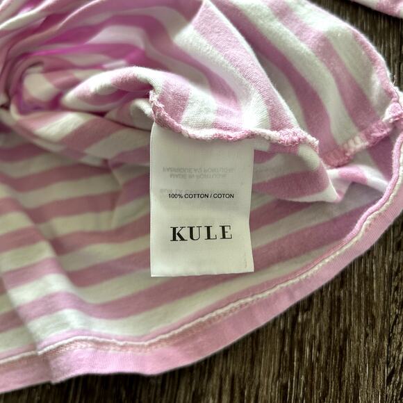KULE Pink Stripe The Modern Long Sleeve Top XXL 100% Cotton Breton Classic Tee - Picture 8 of 16